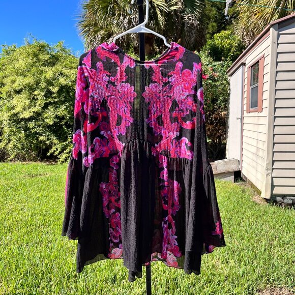 Intimately Free People Symphony Slip Dress in Black Pink Size XS - Picture 2 of 6